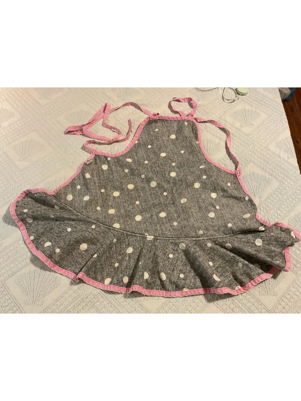 Vintage Inspired Polka Dot & Pink Adult Apron Monogrammed B